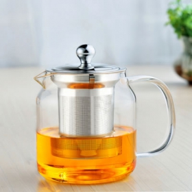 耐热不锈钢过滤玻璃茶壶