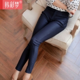 韩彩梦 糖果色休闲小脚铅笔裤