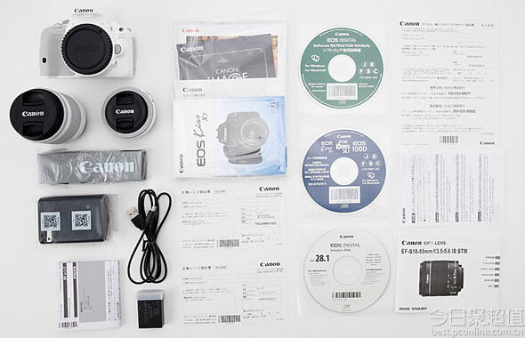 预约：Canon佳能 EOS Kiss X7（100D）白色版 18-55 &#x2F;40mm STM 双镜头套装 3499元  日本直邮