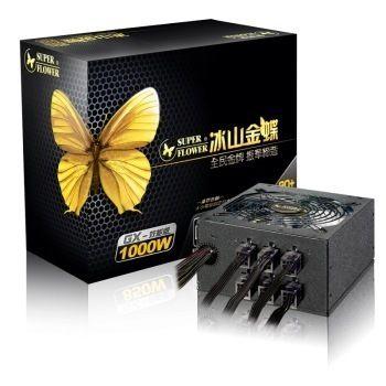 振华（SUPER FLOWER） 额定1000W 冰山金蝶GX1000 电源 （80PLUS金牌/半模组/ 支持SLI/5年保固） 799元
