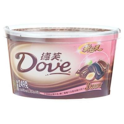 Dove 德芙 什锦装牛奶、榛仁葡萄干及黑巧克力*249g 19.8元