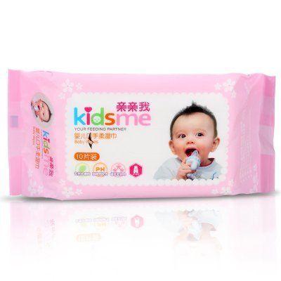 kidsme 亲亲我 婴儿手口柔湿巾（10片装） 1元