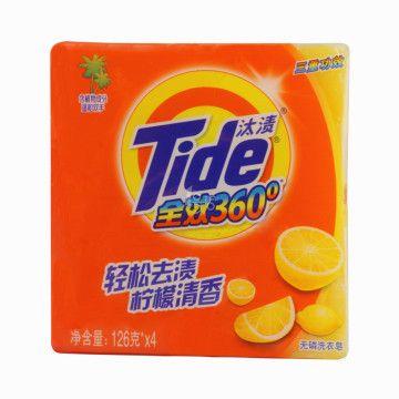 汰渍 三重功效柠檬清新洗衣皂 126g*4 7.2元