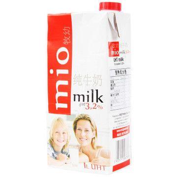 mio 牧幼 超高温灭菌全脂纯牛奶 1L 7.5元