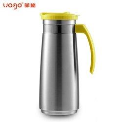 24元  VOGO1.3L不锈钢凉水壶耐热水壶果汁杯大容量居家水壶啤酒壶鹅黄色1300ML-苏宁易购