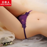 美恋人 性感蝴蝶结刺绣透明内裤
