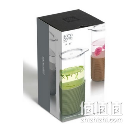 尚明S030C硅胶耐热带盖玻璃隔热茶杯