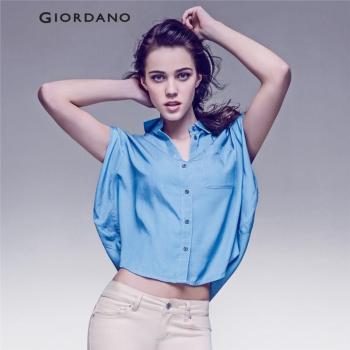 GIORDANO 佐丹奴 女士 茧形宽松天丝牛仔衬衫 119元 包邮 （168-50 ）