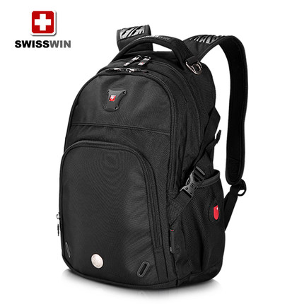 拍下65元 包邮  SWISSWIN瑞士军刀 15寸多功能双肩包 SW9017 天猫好价 其他渠道100元 起