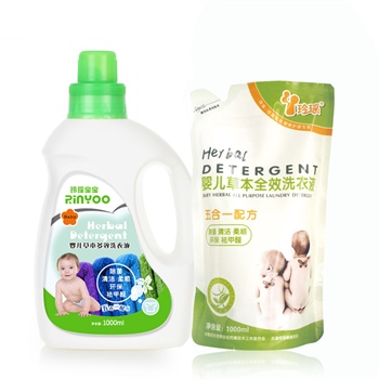 新低价 玲瑶 婴儿草本全效洗衣液瓶装 1000ml+500ml 9.9元
