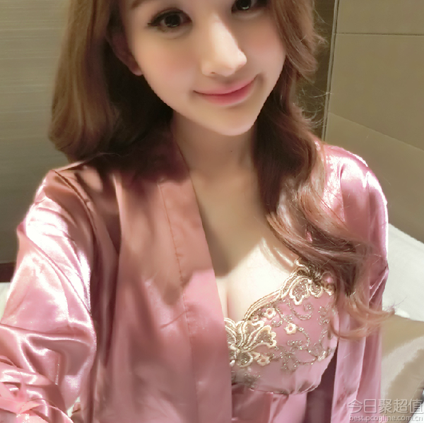 性感女士真丝三件套吊带睡裙睡袍套装 49元 包邮