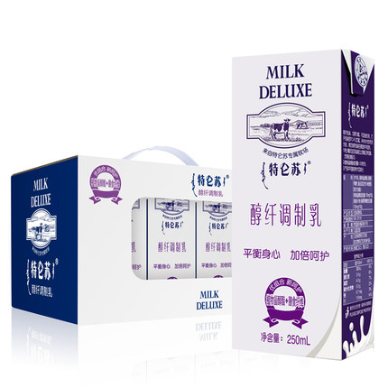 蒙牛 特仑苏 醇纤牛奶250ml*12盒*2提 68元 包邮 （折合34元 /箱）