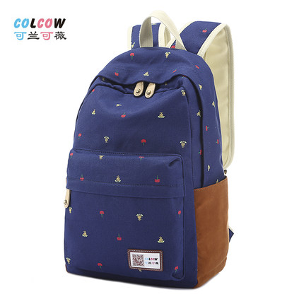 COLCOW 可兰可薇 韩版休闲帆布双肩包 43元 包邮 （多款可选）