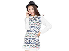 65.9元 包邮  森马（Semir）女装长袖中长款连衣裙打底裙
