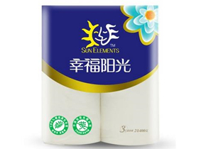 4.9元  幸福阳光 卷纸 太阳花系列 3层200克2卷 无芯卷纸纸巾
