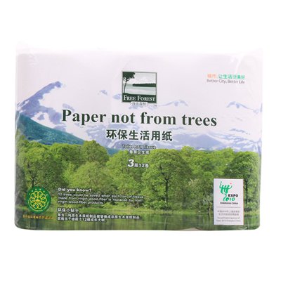 洁云 卷纸 自由森林Free Forest环保卫生纸（12卷）￥13.5