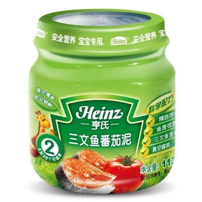 亨氏 Heinz三文鱼番茄泥 2段（6-36 个月）113g/瓶 宝宝辅食 6.72元 （三件七折）