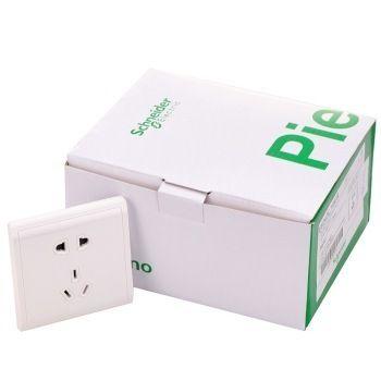 Schneider 施耐德 丰尚E82426_10US　10A250V带保护门二/三极五孔插座8只装 109元 （可满 200 -30 ）