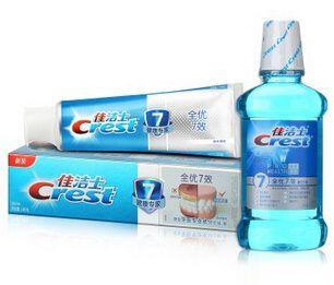 Crest 佳洁士 全优7效牙膏140克 送350毫升漱口水装 18.9元