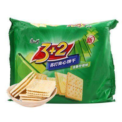 康师傅 3+2苏打夹心饼干（清新柠檬味）375g/袋 11.9元