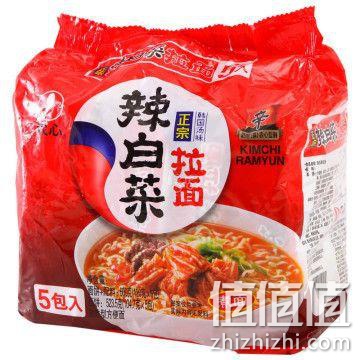 农心 韩国汤味辣白菜拉面 120g*5袋*2件 1号店价格