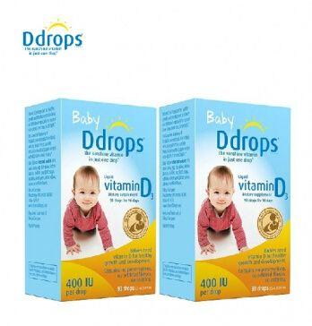 Ddrops VD纯天然婴儿维生素D D3滴剂(400 IU,90天量) *2盒 176元