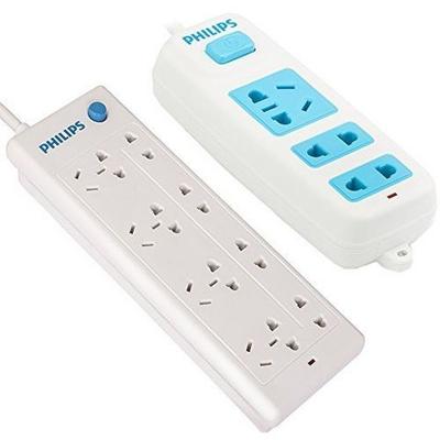 PHILIPS 飞利浦3位总控+8位总控1.8米插座组合套装 54.99元