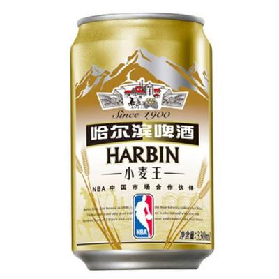 限购1件：Harbin/哈尔滨啤酒 10度小麦王 易拉罐听装330ML 1元