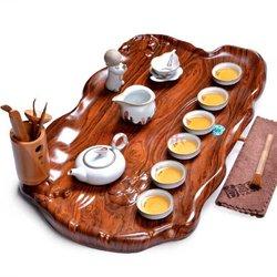 250.2元  言艺 汝窑套装茶具套装仿红酸枝整套茶具茶盘