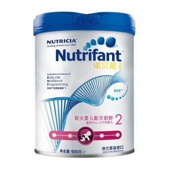 诺贝能白金版(Nutrifant) 较大婴儿配方奶粉 2段(6-12 个月婴儿适用) 900克(荷兰原装进口) 187.5元
