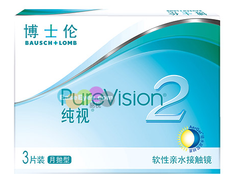 BAUSCH+LOMB 博士伦 纯视2代 月抛隐形眼镜 3片装*2盒 + 博乐纯 护理液 720ml 228包邮