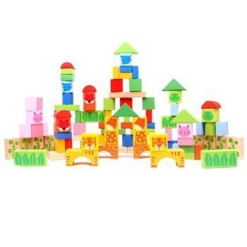 木玩世家 积木拼插玩具 100片动物森林益智积木玩具 BHW051 95元