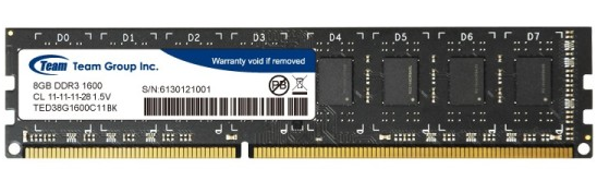 十铨(Team)DDR3 1600 8G 台式机内存 319元 包邮