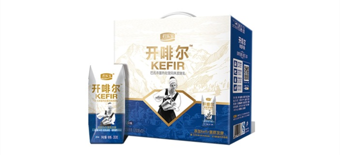 君乐宝 开啡尔巴氏杀菌常温酸牛奶 200g*12盒礼盒装 66元 包邮 买1赠1