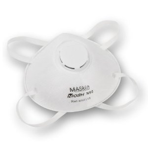 MASkin 615505 呼气阀加强型 5只装 头戴式 杯型防护口罩 (美标N95级 去除PM2.5粒子) 29元