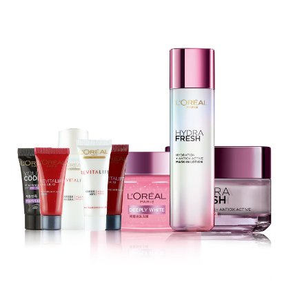 L’OREAL PARIS 巴黎 欧莱雅 葡萄籽抗氧化大礼包(膜力水175ml+特润霜50ml+冻膜100ml)+复颜5件套 299元 (券 后249元 )
