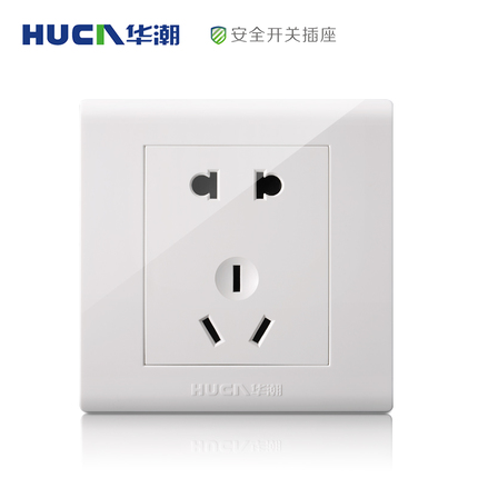 华潮 5孔墙壁插座面板 1.9元 包邮 （限购1件）