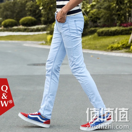 Q＆W 韩版男士小脚牛仔裤 天猫价格