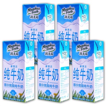新西兰原装进口： 纽麦福低脂纯牛奶1L*12盒 89元 包邮  近期好价