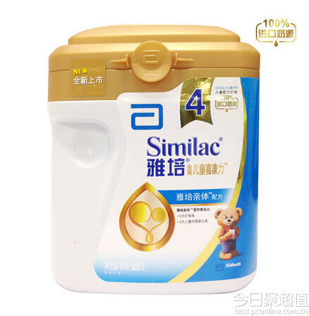 雅培 亲体 金装儿童喜康力配方奶粉4段 900g 1号店价格112 元
