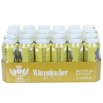 德国进口 Wurenbacher瓦伦丁拉格啤酒 500ml*24 听 ¥168