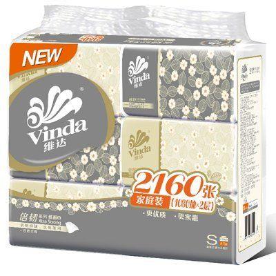 维达 抽纸 倍韧2层180抽面巾纸*6包（小规格） 16.9元 （有满 减 ）