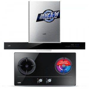 华帝 i11061 欧式T型吸油烟机+JZT-i10012B 燃气灶 套装送12L热水器