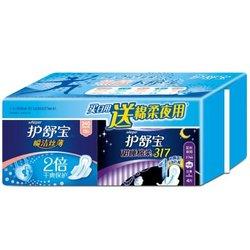 护舒宝瞬洁丝薄卫生巾日18片送夜用4片317优惠装 10.5元