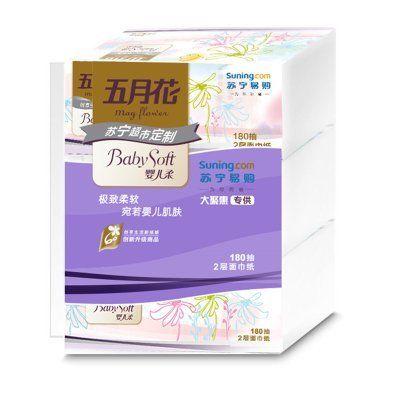 may flower 五月花 婴儿柔系列短幅180抽 抽取式面纸*3包 5元