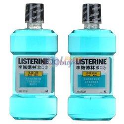 32.9元  LISTERINE 李施德林 漱口水 冰蓝口味 500ml*2瓶