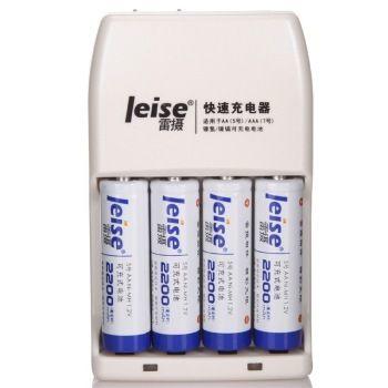 LEISE 雷摄 803+5号AA2200mAh快速充电套装(含四槽智能充电器*1+5号AA2200mAh镍氢可充电电池*4) 24.9元