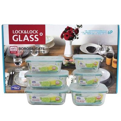 LOCK&amp;LOCK 乐扣乐扣 LLG224S902 格拉斯耐热玻璃保鲜盒6件套 99.9元