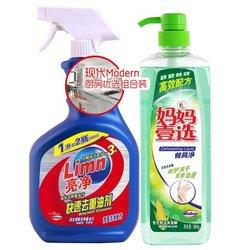 亮净 厨房去重油剂(渗透洁净配方)1L+妈妈壹选餐具净800g组合装 13.9元