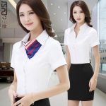 今三色 女士职业纯色衬衫